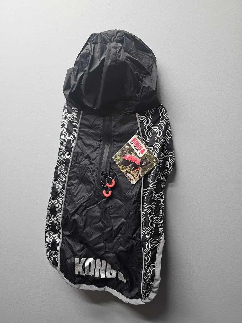 NWT KONG Outerwear Black Rain Jacket for Dogs